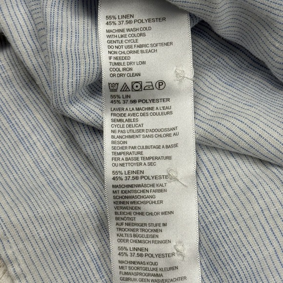 Tommy Bahama Island Zone Linen Striped Long Sleeve Button Down Shirt Sz XL - Picture 4 of 9